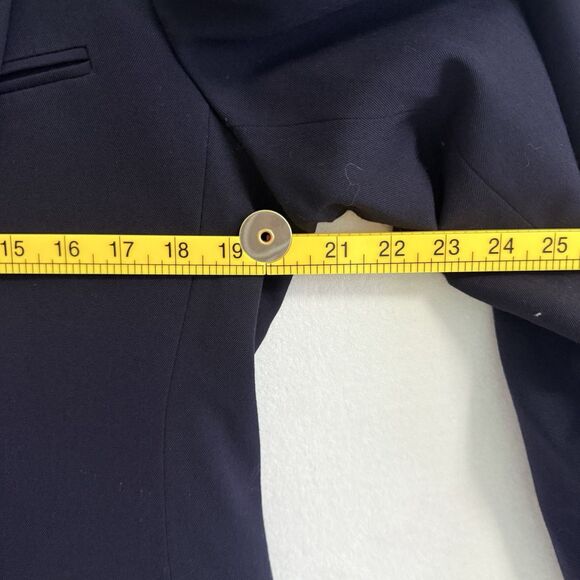 Vintage Austin Reed Blazer Women 14 Black Gold Buttons Wool Double Breast Work - Picture 4 of 9